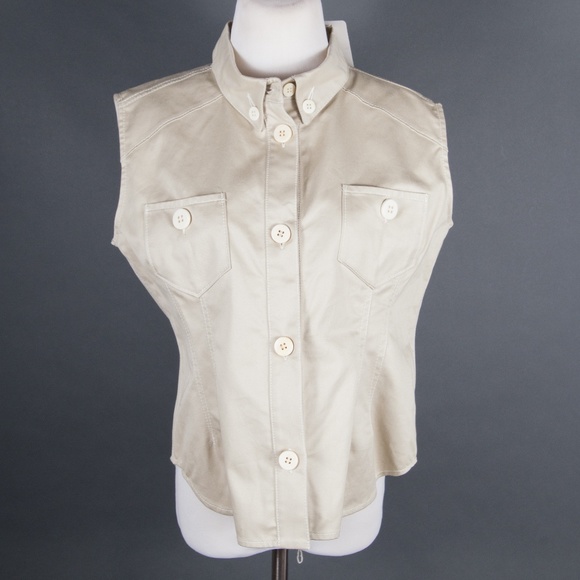 NEW Ter et Bantine Light Tan Sleeveless Shirt - Picture 1 of 8